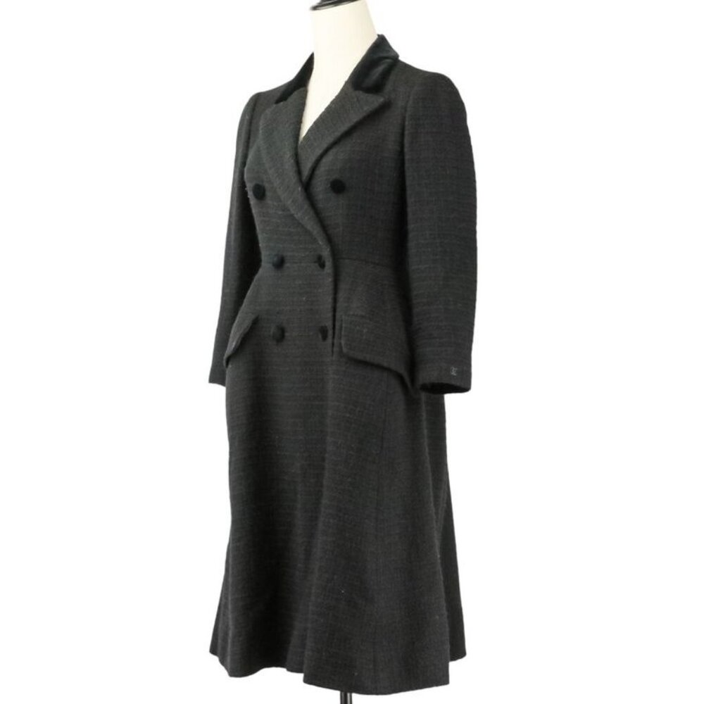 Chanel Tweed Coat with Scarf 36 Black - Picture 3 of 16
